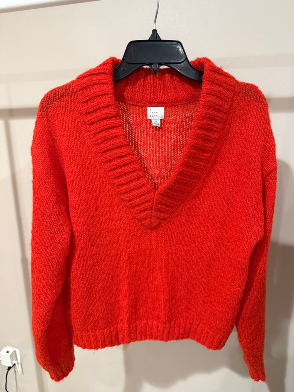 a new day Vibrant Red V-Neck Sweater